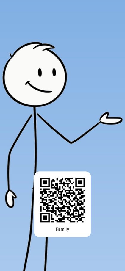 A lock-screen picture with a QR code at the bottom